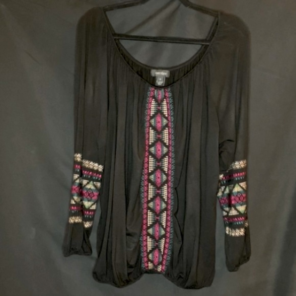 Karen Kane 1X Black Long Sleeve Shirt